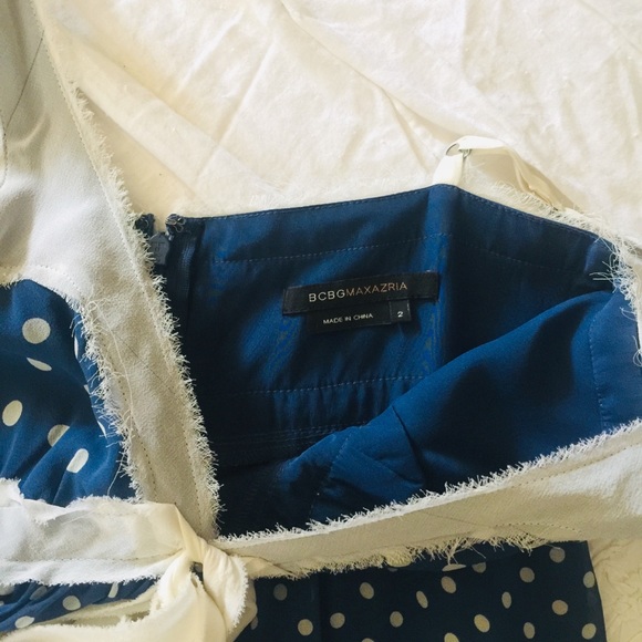 BCBG Navy Polkadot Babydoll Dress - Picture 3 of 5